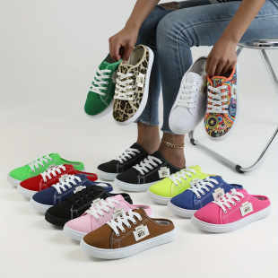 C 43413 Canvas slip-on mules ����һ�_�Ű���Ь�羳���uͨ