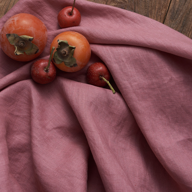 【豆茜】都市文艺亚麻布料石磨砂洗麻料袍子连衣裙裤子衬衫外套