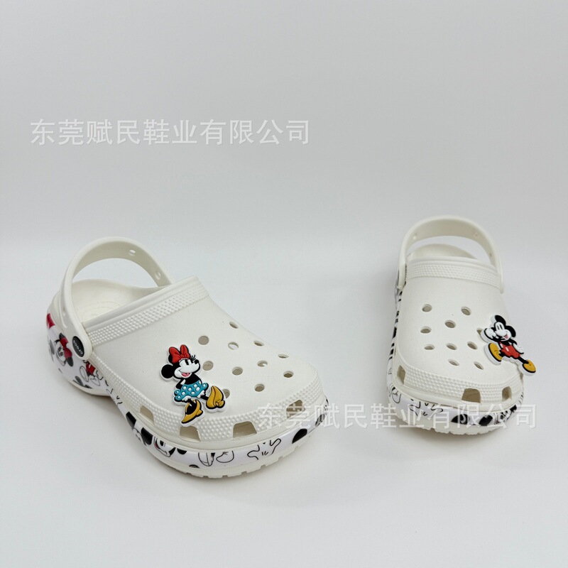 Cross New Cloud Mickey Mouse Medium Heel Star Non-Slip Women's Clogs Cute Slippers Sandals Wholesale