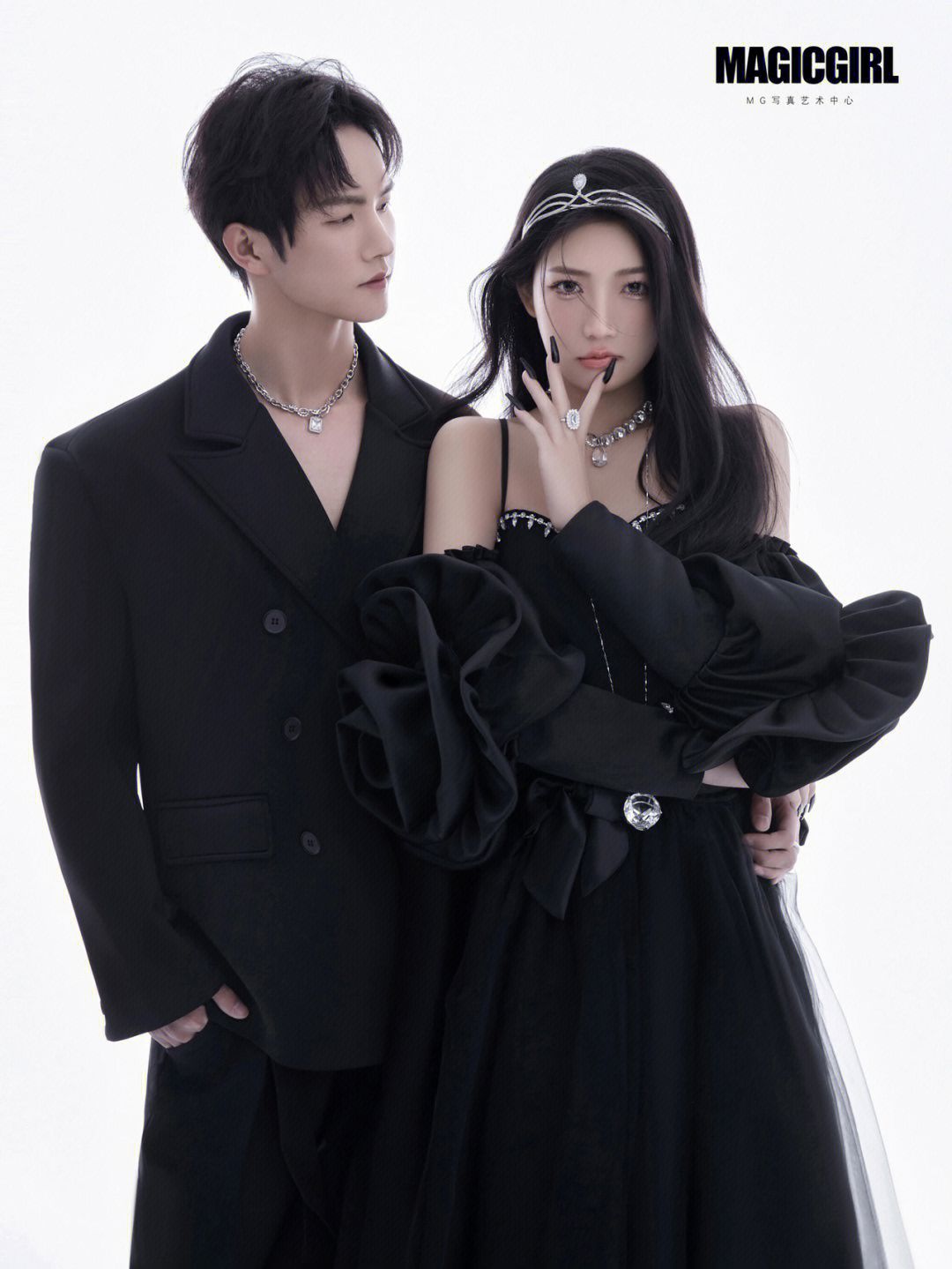 (2개) 사진 스튜디오 사진 테마 의류 커플의 슬링 플라워 래셔 원피스 빈티지 헵번 블랙 웨딩 사진 의류