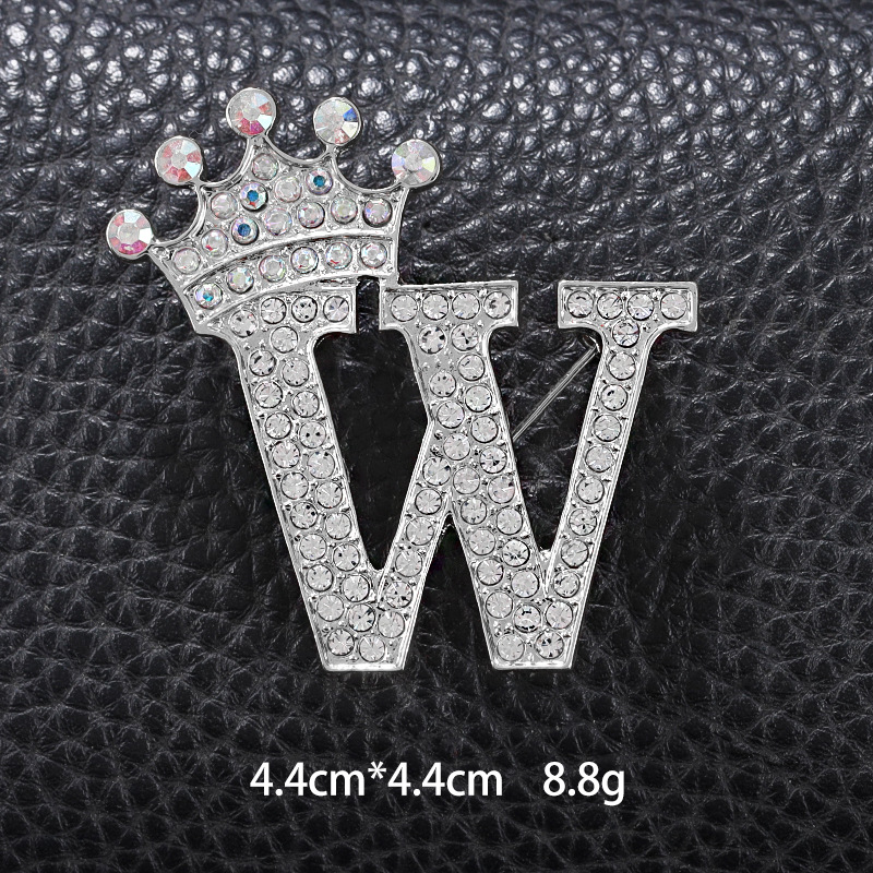 Simple Style Letter Crown Zinc Alloy Inlay Rhinestones Unisex Brooches display picture 22