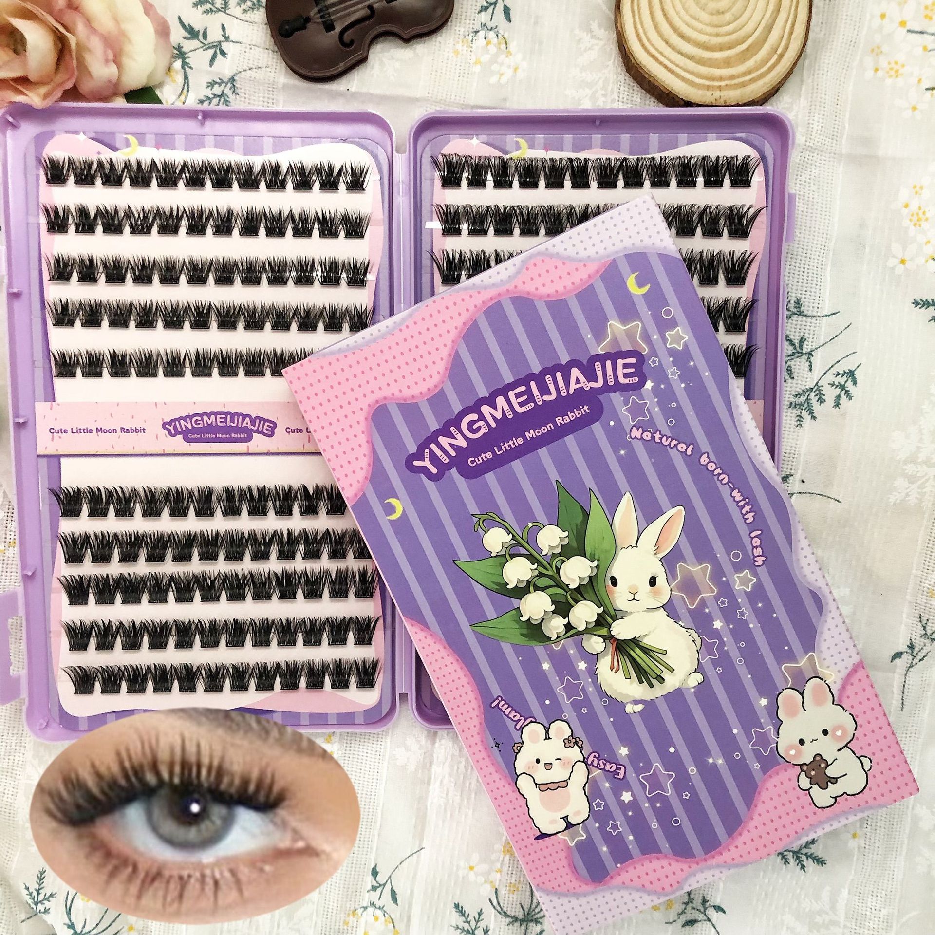 Las pestañas falsas transfronterizas, libras de pestañas libres, pestañas falsas, pestañas falsas sin pegamento, pestañas falsas frescas y naturales, Europa y América.