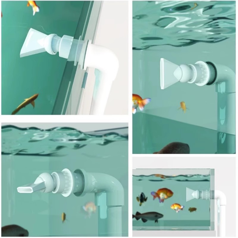 Pecera de pvc salida de agua Vientiane boca de pato salida de agua plana de doble uso boca de pato transparente blanco y negro