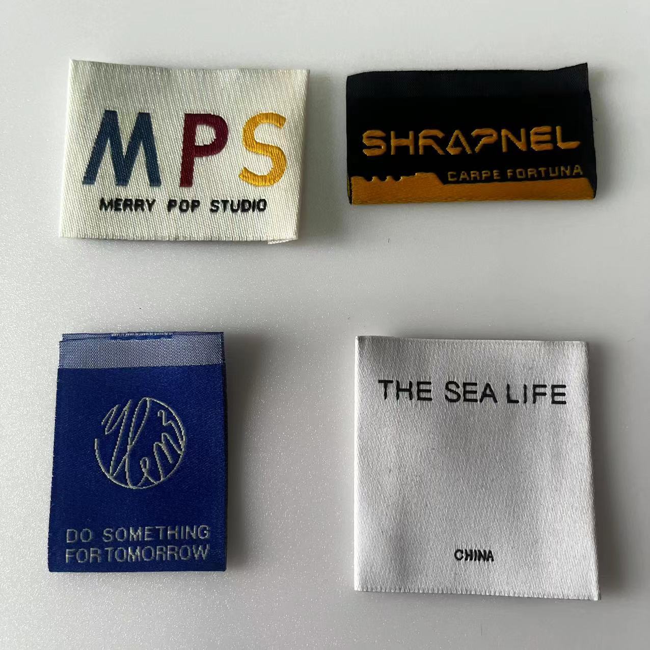 杭州厂家直供制定纺织品服装商标标签洗水标男装吊牌织唛标LOGO制