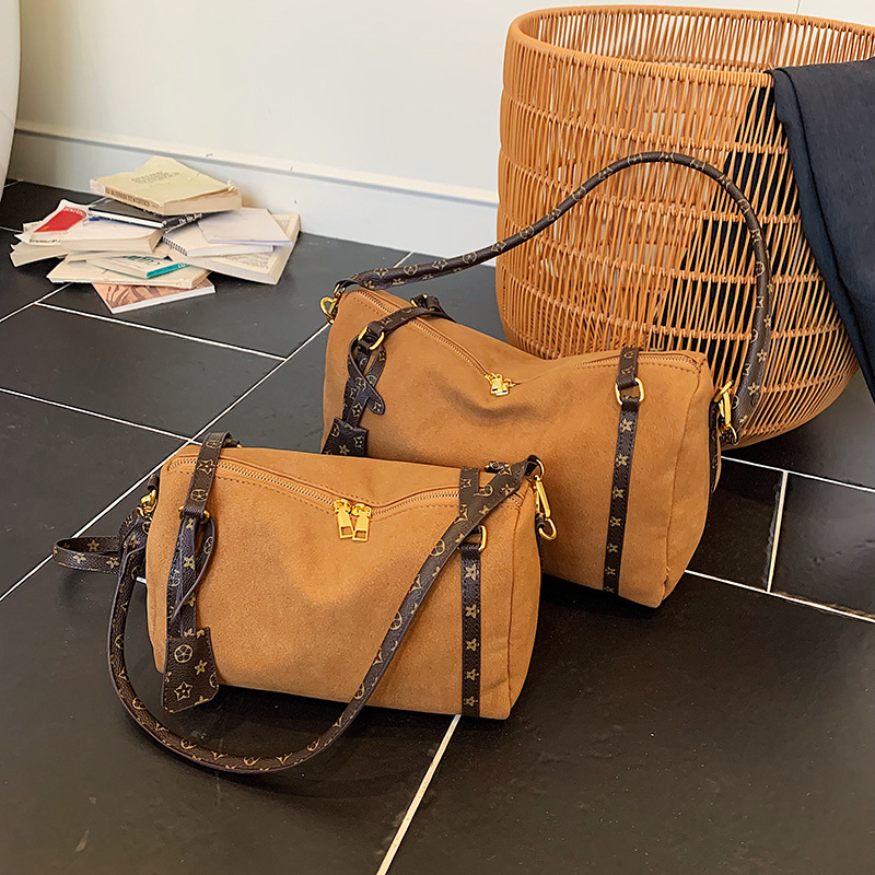 Bolsa de almohada de alta capacidad de gamuz bolso de mujer 2025 nuevo bolso de hombro de Boston bolso de brazo de viaje
