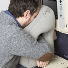 便携旅行趴睡枕坐车睡觉神器办公室学生午休长途飞机按压充气枕头