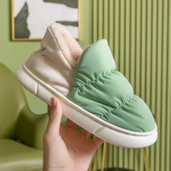 羽絨布居家棉拖鞋加厚冬季保暖月子室內毛絨棉鞋女包外貿批發