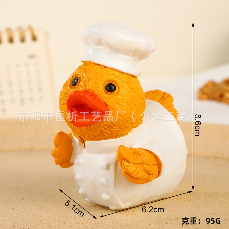 跨境新款圣诞节可爱鸭小摆件树脂工艺品办公室桌面装饰创意礼物|undefined