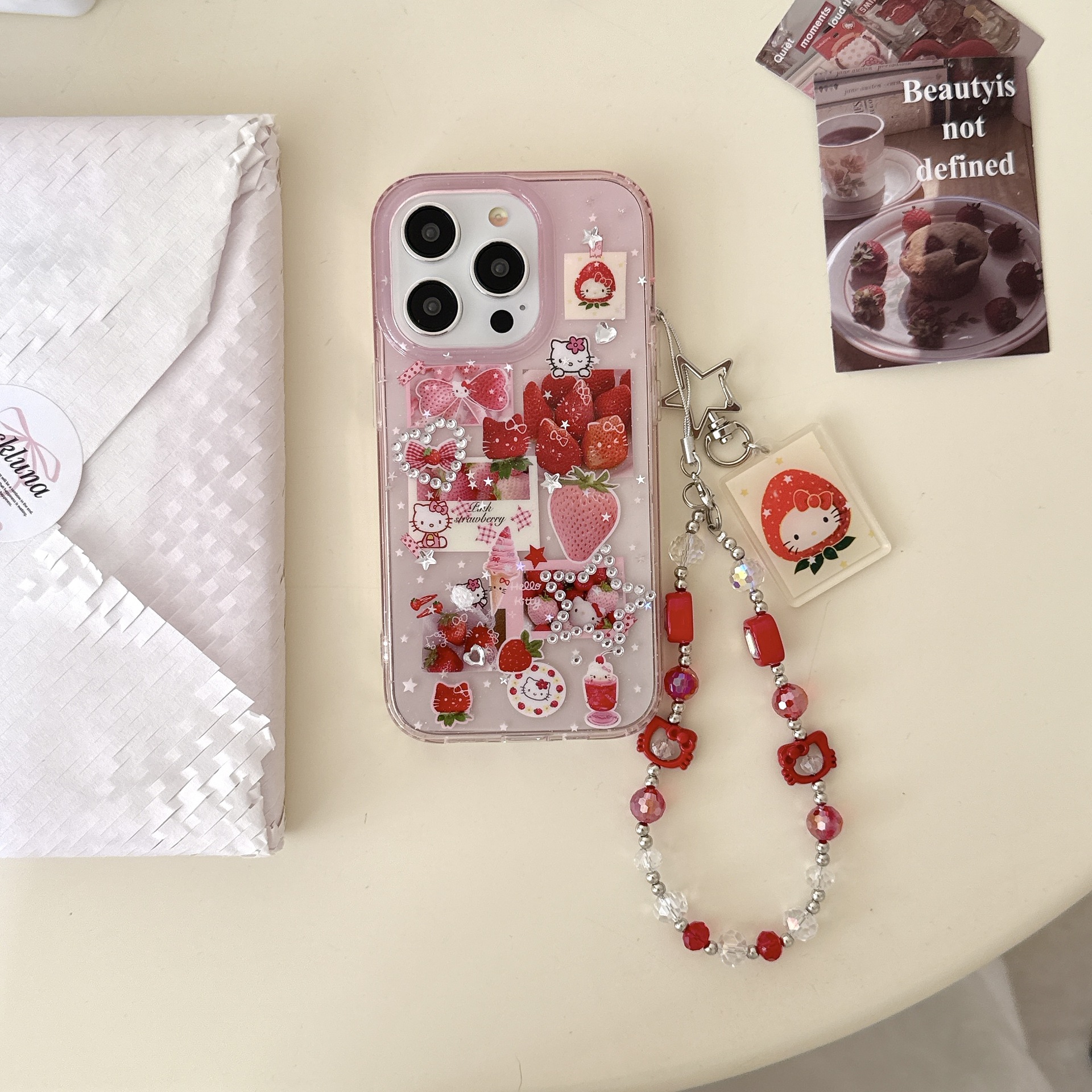 Fresa de estrella brillante fina de verano para Apple 16ProMax funda para teléfono 15/14 Girl 15Pro New 13