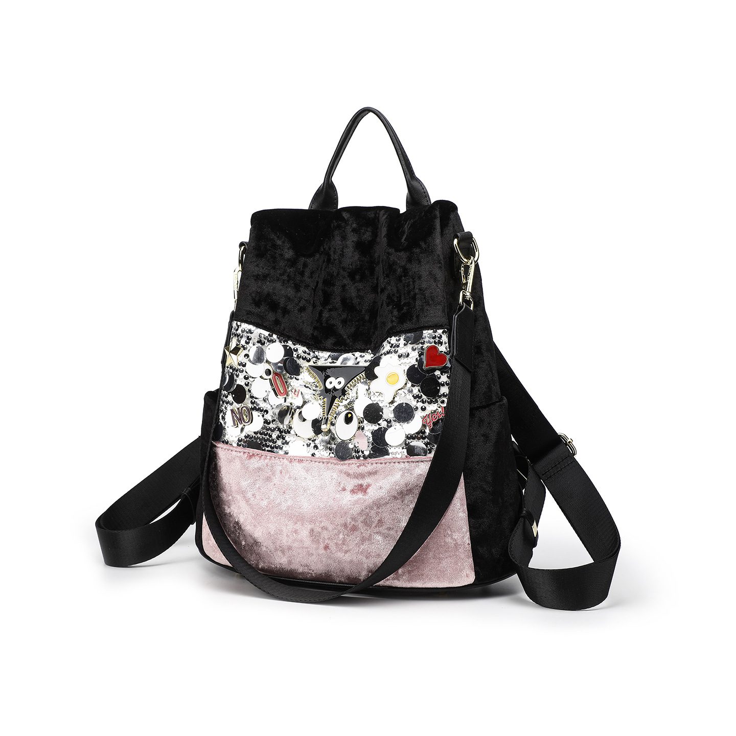 Nueva personalidad práctica pelusa de alta sensación bolso ocio bolso de viaje de estudiantes multipropósito 2888 #