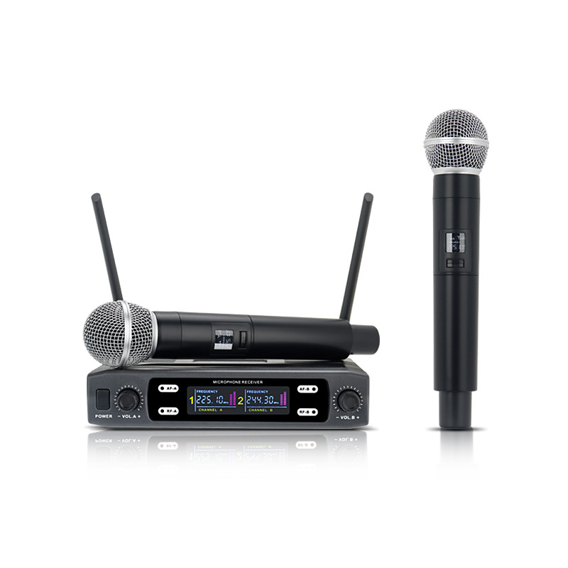Cross-Border Wireless Microphone Home Theater Karaoke One-To-Two Microphone Vhf Strong Stability Wireless Microphone