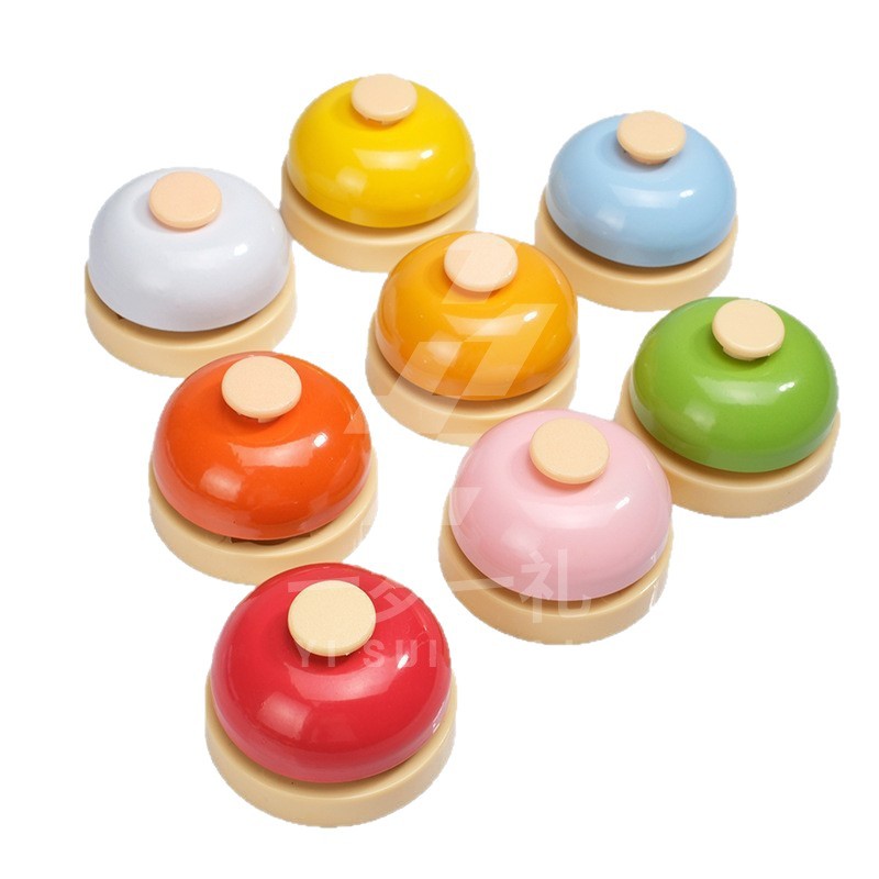 Campana de galvanoplastia, tarjeta de juego de mesa de juguete, con timbre de metal, artesanía, espejo, campana de mano plateada, papelería