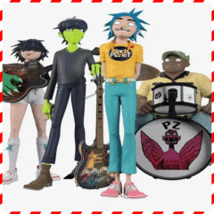 スポット独立駅ロックバンドgorillazバンド樹脂シミュレーションフィギュア樹脂工芸品置物