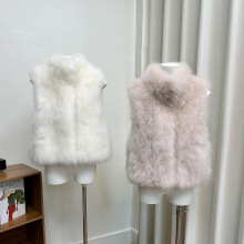 晴山暮雪 冬日御寒神器奢贵山羊绒减龄年轻款立领显瘦皮草马甲