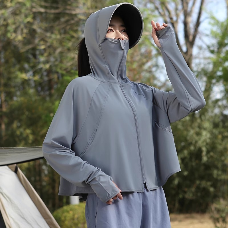 茉寻浪漫防晒衣女短款2025新款夏季防紫外线原纱冰丝斗篷防晒服女|undefined