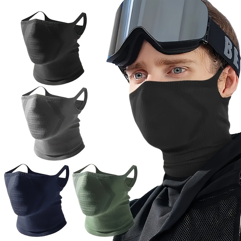 Winter Ski Mask with Ear Loops and Neck Protection, Outdoor Sports Cycling Windproof Mask, Mountaineering Windproof Headscarf, Breathable Cross-Border