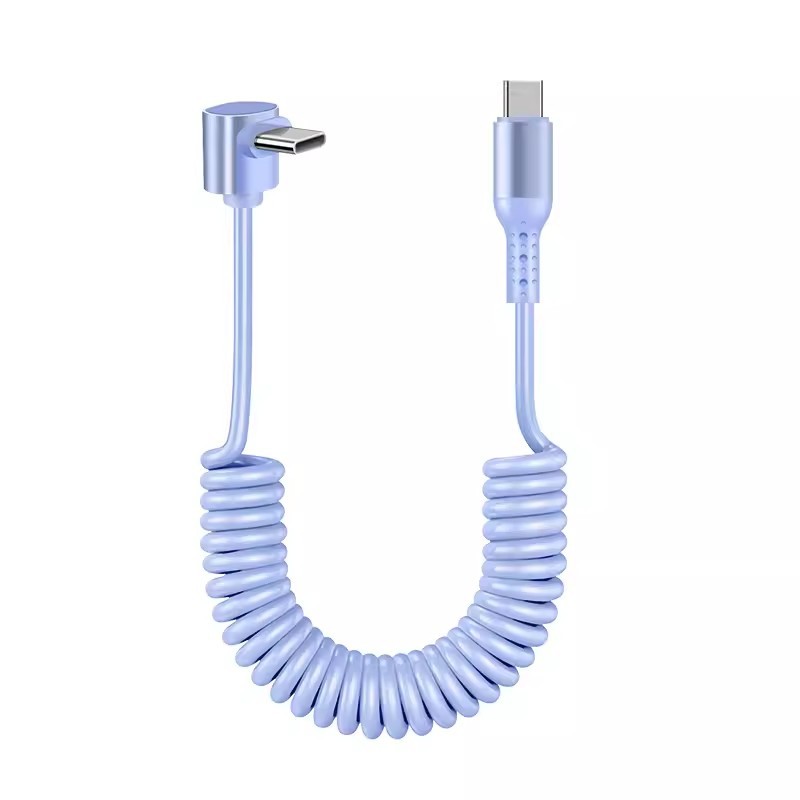 Cable DE DATOS retráctil de primavera 6A carga súper rápida para Huawei Apple 14 cable de carga del encogimiento del coche carplay