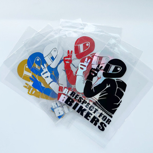 Foreign Trade Respect for Bikers Motorcycle Decal Creative Laser Car Body Sticker Personal Reflective Decorative Sticker