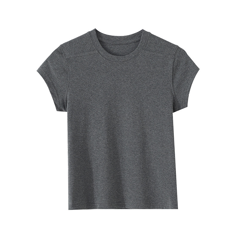 Solid Color Raglan Cotton Casual Versatile Short-Sleeve T-Shirt and Jeans Sports Pure Cotton Women's Summer Outfit