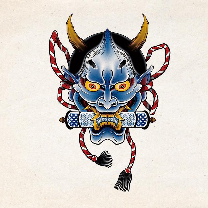 Zingtattoo Prajna Japanese Style Ukiyo-E Tattoo Sticker Ins Popular Waterproof and Sweat-Proof Non-Permanent