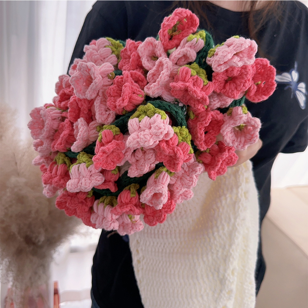 New-2색 핑크 꽃 트레이 + 유백색 담요 은방울꽃 담요