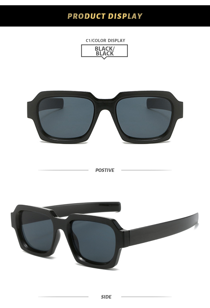 Lässig Einfacher Stil Farbblock Pc Quadrat Vollbild Männer Sonnenbrille display picture 4