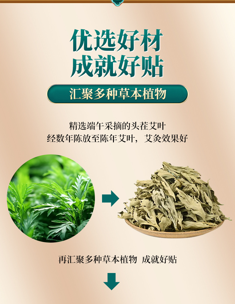 Mugwort Lumbar Patch Ai Cao Moxibustion Warming Back Patch with Artemisia argyi Leaf Herbal Topical Support 2g in use