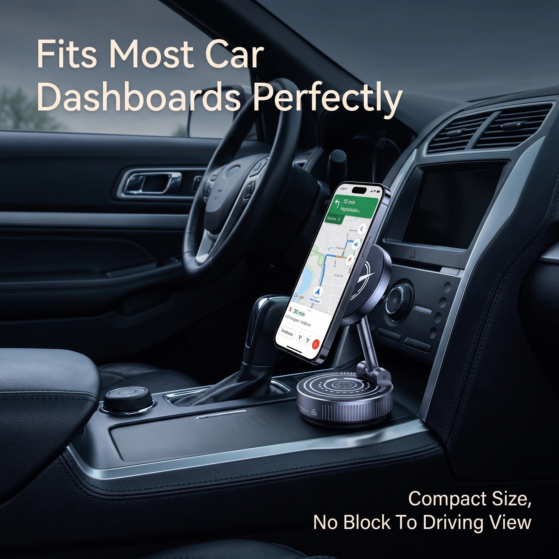 New cross-border magnetic phone holder for car navigation, suction cup mount, car-mounted rotating and foldable convenient holder