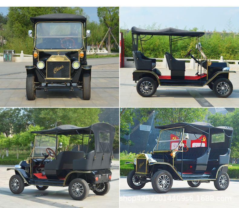Golf Cart with 5-8 Seats for Real Estate Offices, Sightseeing Areas, and Shuttle Services; Vintage Electric Classic Car; Sightseeing Vehicle