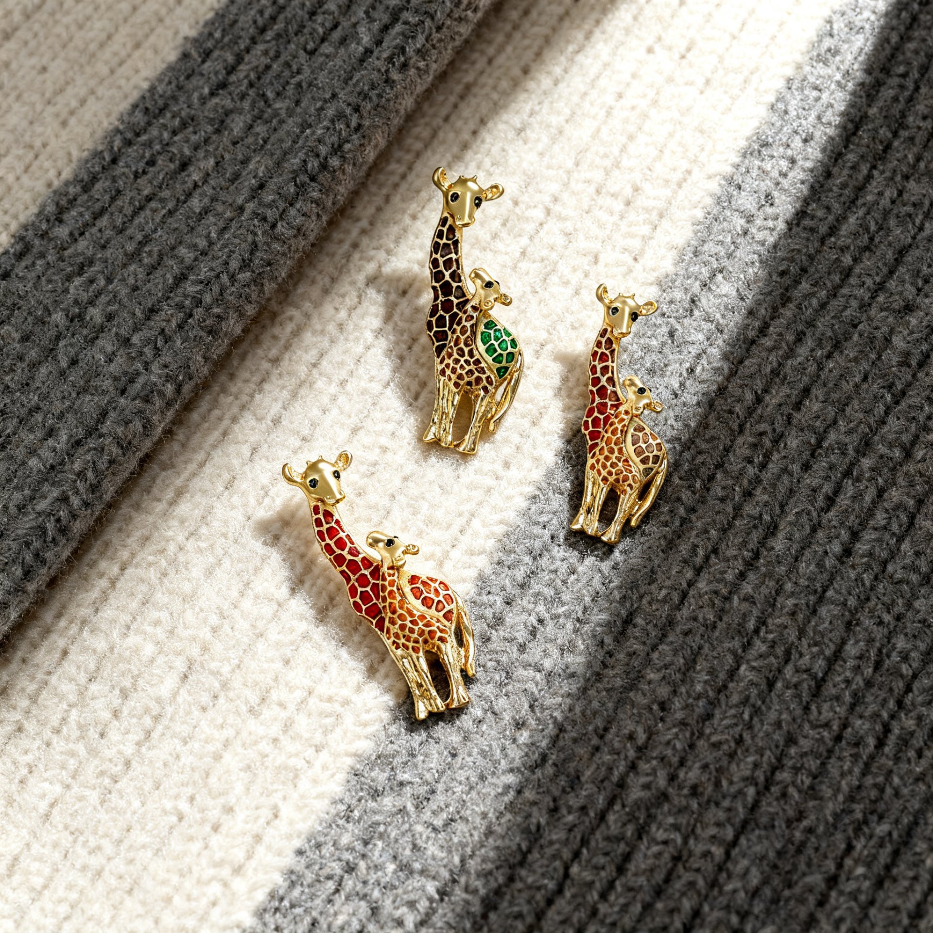 Fashion multi-color alloy oil drop enamel giraffe brooch temperament exaggerated men's and women's clothing corsage jewelry pins