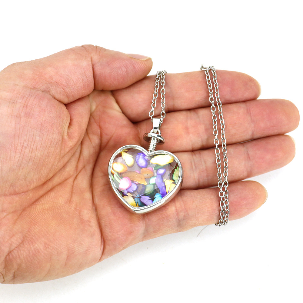 35g Weight Pendant Necklace Classification Simple Style Heart Shape Natural Stone Plating Pendant Necklace