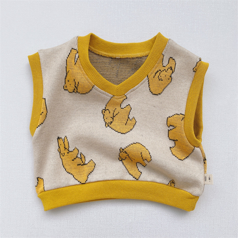 Chaleco de los niños ropa para niños de estilo coreano bebé Chaleco de punto suéter niños y niñas suéter de bebé chaleco suéter de otoño