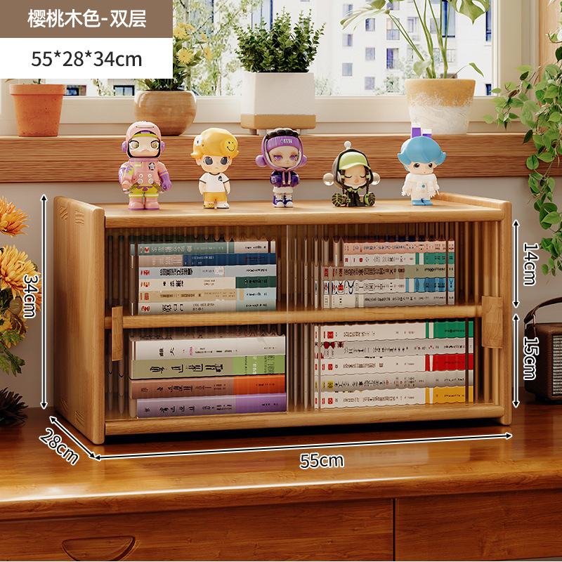 Estantería de escritorio de madera maciza para almacenamiento Estante a prueba de polvo multicapa Estante de exhibición Estante para libros pequeños en el escritorio de los estudiantes