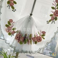 ✅花悸亚麻纱 绣花窗帘 提拉帘 罗马帘批发一件代发
