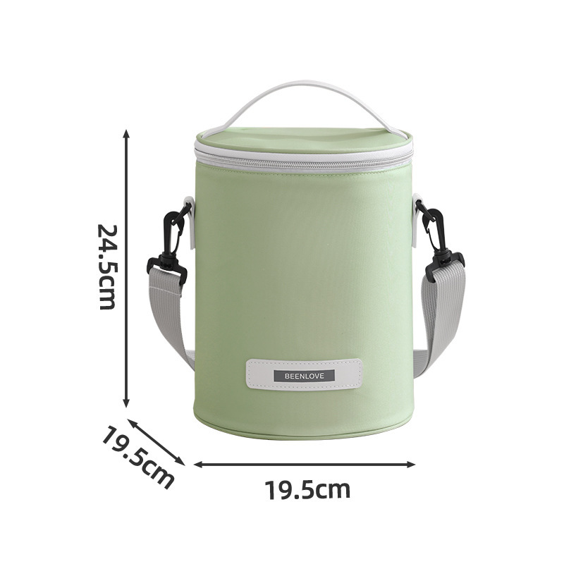 新しいラウンド断熱ランチボックスハンドバッグ大型ランチバッグ厚いバレルアルミ箔米卸売ランチボックスバッグ|undefined