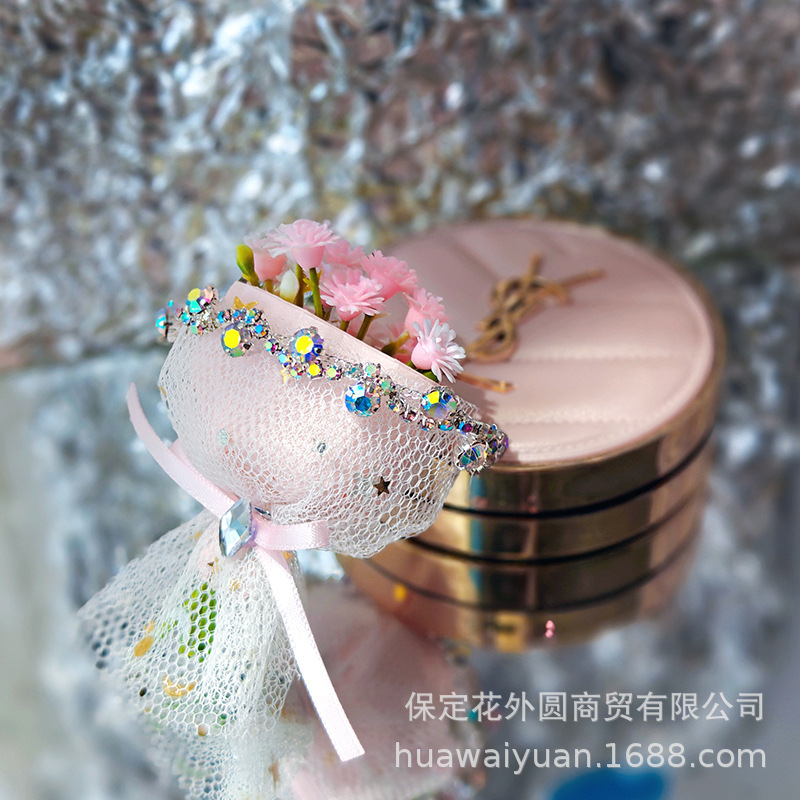 迷你仿真满天星小花束手捧花戴露贝儿娃娃DIY装饰镶钻饰品配件|undefined