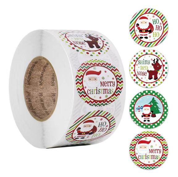 Christmas Festival Christmas Cute Santa Claus Letter Elk Copper Plate Sticker Festival Gift Stickers