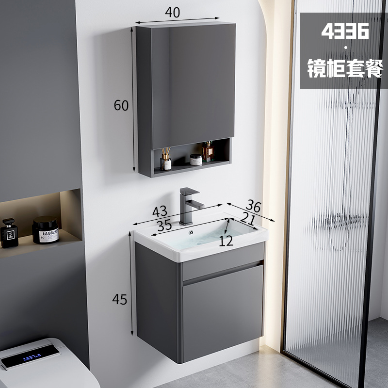 4336 lavabo de cerámica + espejo gabinete