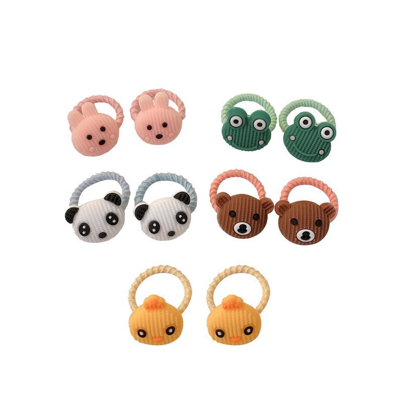 Pequeña niña pulgar anillo de pelo 2024 nueva mini flor dibujos animados no dañar cabello pequeño cabello de color dopamina adornos de cabello