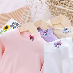 2023童裝秋裝新款女童中領內搭秋衣打底衫庫洛米長袖T恤一件代發