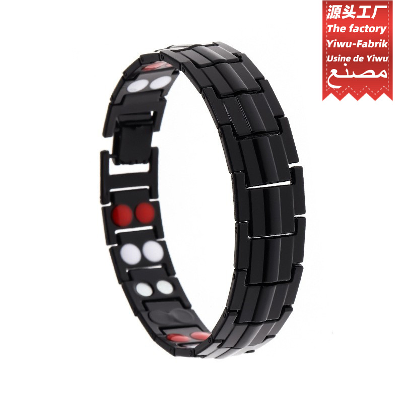 Longrui Cross-Border Best-Selling Detachable Double-Row Magnet Men's Bracelet European and American Couple Bracelet Manufacturer Wholesale