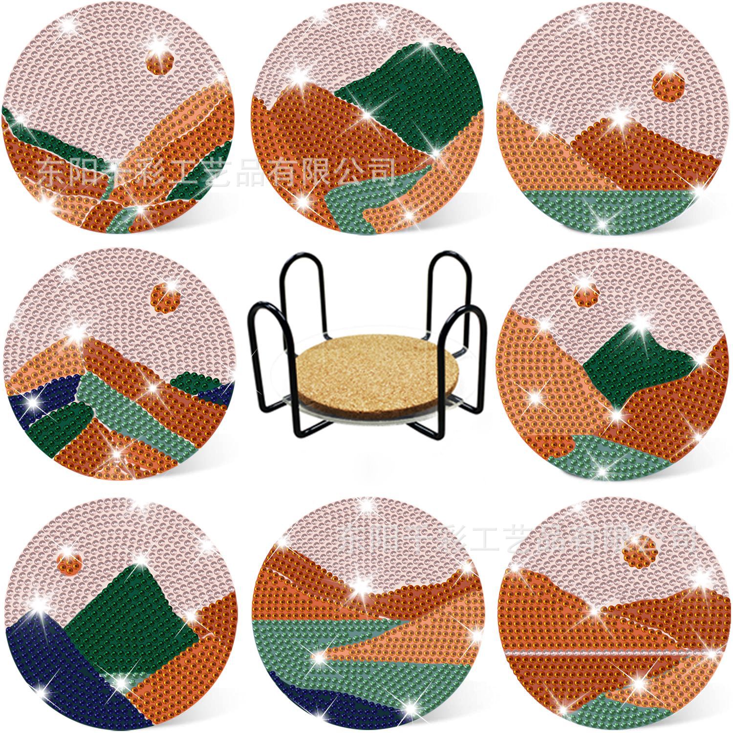 Nuevo diamante piedra pintura montaña redonda placemat niños DIY hecho a mano 5D pintado a mano mundo submarino creativo pasta diamante pintura