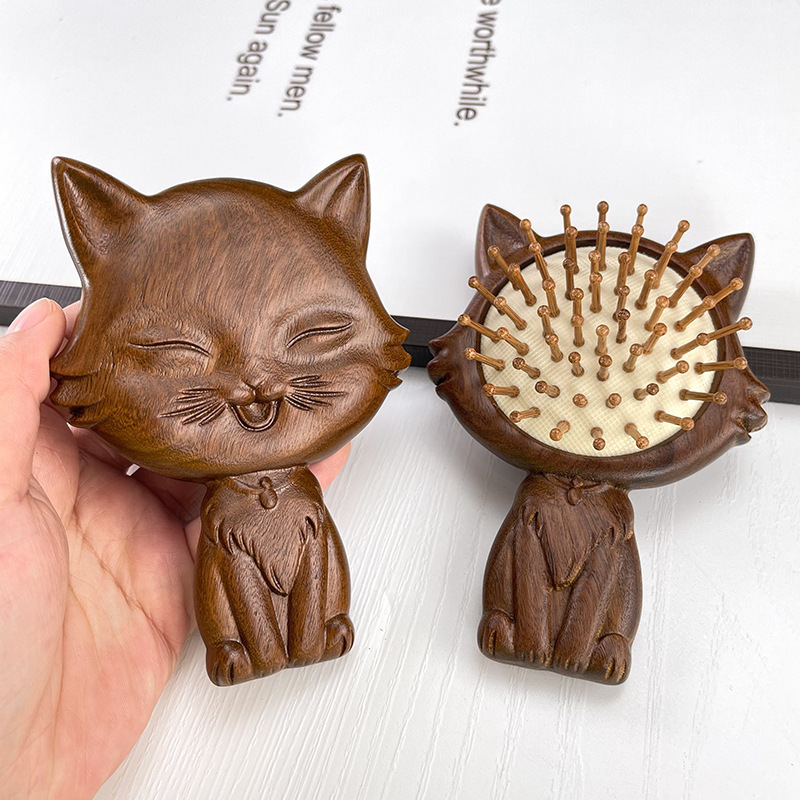 新しい木のエアクッションの櫛の金糸檀の実木の長い柄の美髪のエアバッグは旅行工芸品の卸売りを櫛します。|undefined