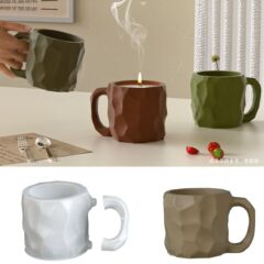虞美人 diy水晶滴胶圆形石膏切面花纹蜡烛杯子花盆摆件硅胶模具