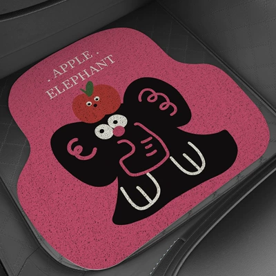 Avtomobil döşəmə paspasları — Cartoon Car Anti-Slip Mat Nail - apple-elephant-front-pad-vertical-version-6245cm