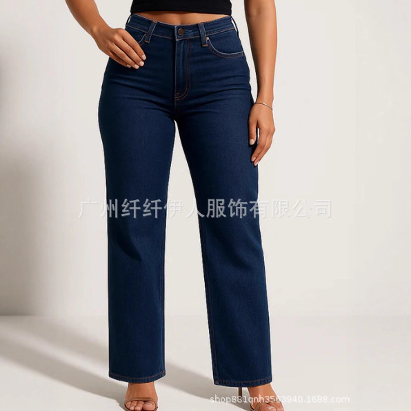 European and American Cross-Border Amazon New Jeans for Women, Retro Plus Size Women's Clothing, Slim and Fashionable Trousers for Women