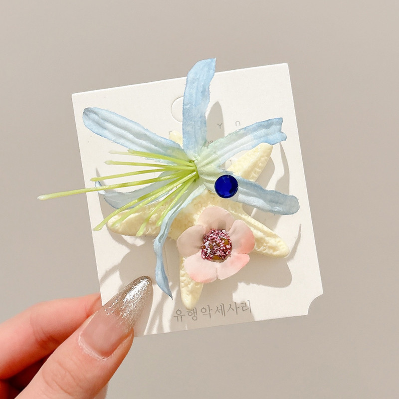 Estrellas de dopamina de verano al mar coreano atmósfera de nicho diseño universal lindos tocadillos de cabello