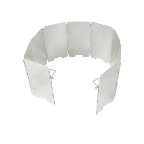 Outdoor camping set boiler head windshield 9-piece mini portable stove folding windshield with latch and cloth bag