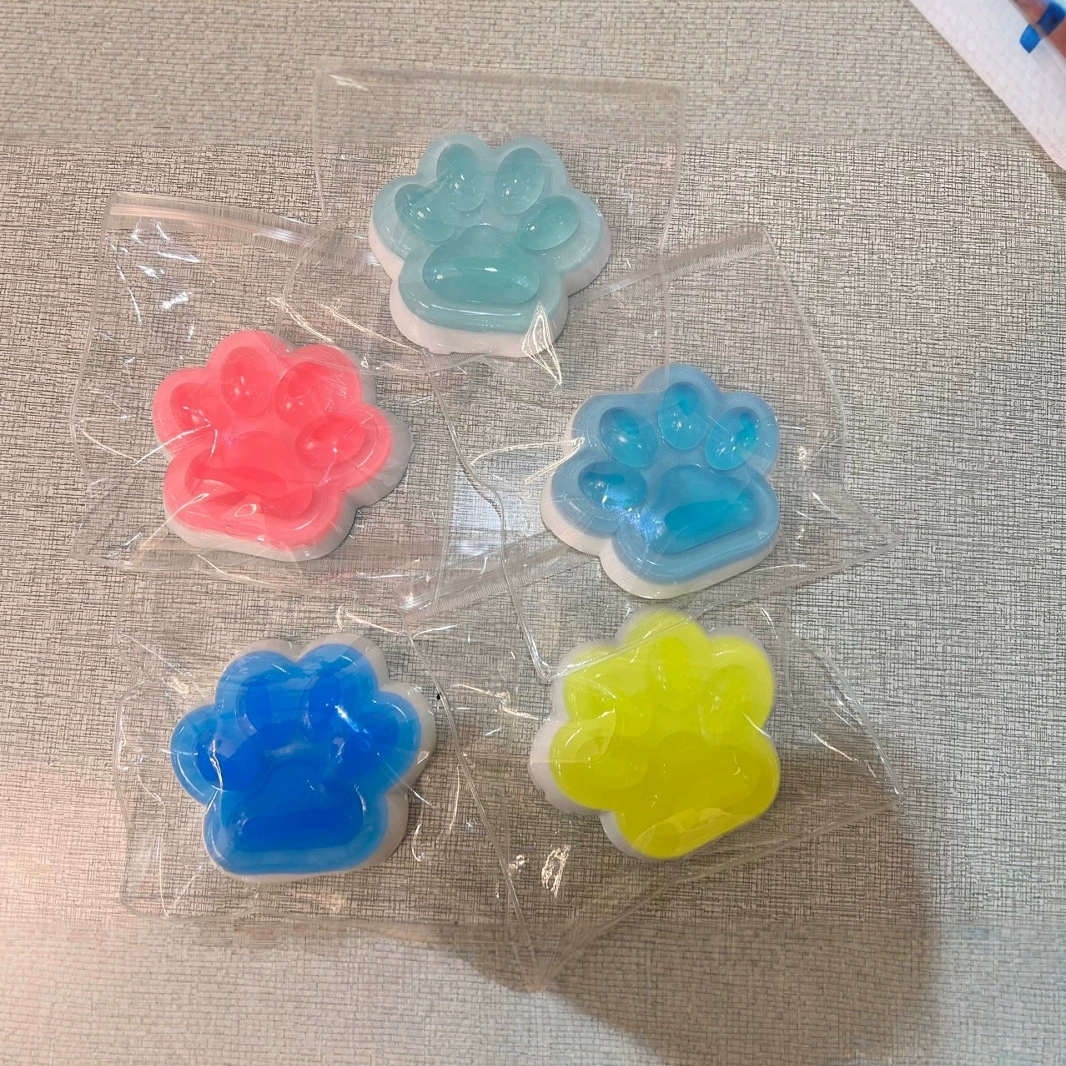 Популярный гигантский прозрачный антистресс-игрушка в виде кошачьей лапы, большая мягкая игрушка в форме кошачьей лапы с сердечком