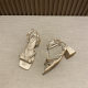 Thick Heel Elegant Satin Pearl Strap Sandals Summer 2024 Bow Versatile Fashion French Fairy Sandals